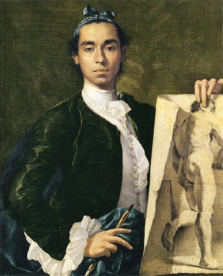 Luis Egidio Melendez Detail of Self-portrait Holding an Academic Study.